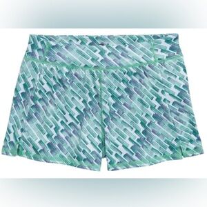 NWT Z By Zella Printed Running Shorts Green Katydid Geolocks - Size XL (14/16)